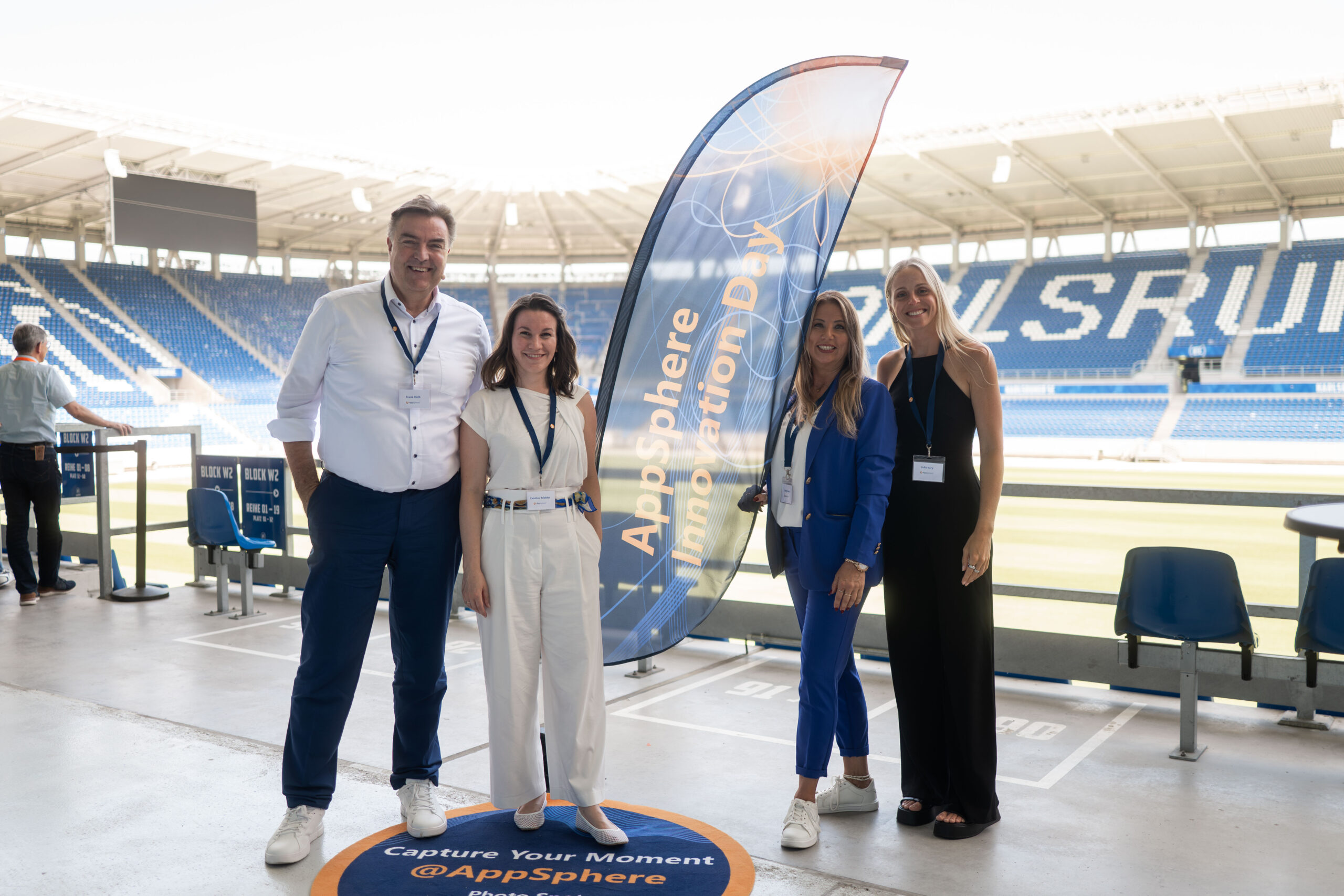 Orga-Team des AppSphere Innovation Day 2026 – Frank Roth, Caroline Triebler, Conny Fautz, Julia Kary